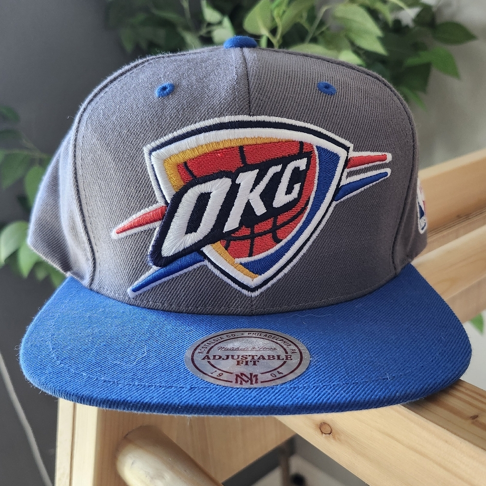 NBA OKC Gray and Blue Adjustable Cap